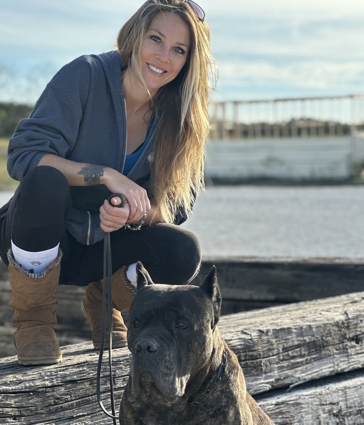 Heather and Vinny posing together outdoors