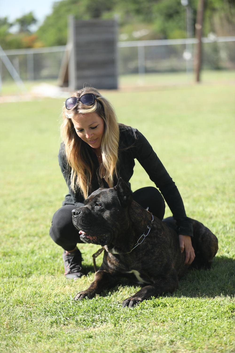 Heather with Vinny after a training session